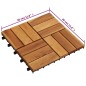 vidaXL Baldosas de porche acacia 20 piezas 30x30 cm