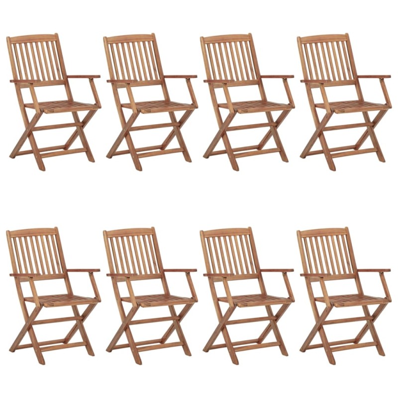 vidaXL Sillas de exterior plegables 8 uds madera maciza acacia vidaXL Sillas de exterior plegables 8 uds madera maciza acacia