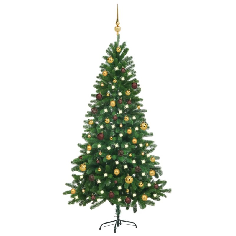 vidaXL Árbol de Navidad preiluminado con luces y bolas verde 180 cm vidaXL Árbol de Navidad preiluminado con luces y bolas verde 180 cm