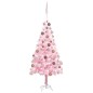 vidaXL Árbol de Navidad preiluminado con luces y bolas rosa 120 cm vidaXL Árbol de Navidad preiluminado con luces y bolas rosa 120 cm