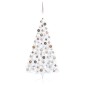vidaXL Medio árbol de Navidad con luces y bolas blanco 150 cm vidaXL Medio árbol de Navidad con luces y bolas blanco 150 cm