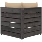 vidaXL Sofá de palets 3 plazas cojines gris madera de pino impregnada vidaXL Sofá de palets 3 plazas cojines gris madera de pino impregnada