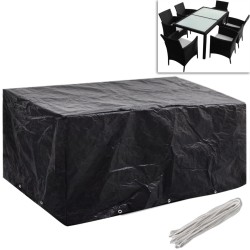 vidaXL Funda de muebles de jardín 2 uds set ratán 6 personas 10 ojales