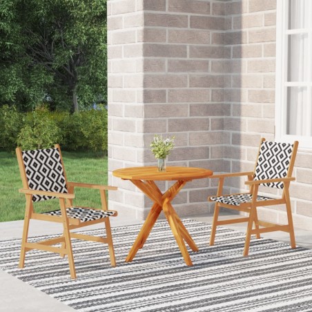 vidaXL Juego de comedor de jardín 3 piezas madera maciza de acacia