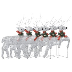 vidaXL Renos de Navidad 6 unidades 120 LED plateado