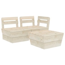 vidaXL Muebles de palets para jardín 3 pzas madera de abeto impregnada