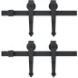 vidaXL Guías con carril para puerta corredera 2 uds 183 cm acero negro vidaXL Guías con carril para puerta corredera 2 uds 183 cm acero negro
