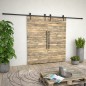 vidaXL Guías con carril para puerta corredera 2 uds 183 cm acero negro vidaXL Guías con carril para puerta corredera 2 uds 183 cm acero negro