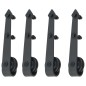 vidaXL Guías con carril para puerta corredera 2 uds 183 cm acero negro vidaXL Guías con carril para puerta corredera 2 uds 183 cm acero negro