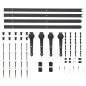 vidaXL Guías con carril para puerta corredera 2 uds 183 cm acero negro vidaXL Guías con carril para puerta corredera 2 uds 183 cm acero negro