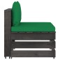 vidaXL Sofá de palets 3 plazas cojines gris madera de pino impregnada vidaXL Sofá de palets 3 plazas cojines gris madera de pino impregnada