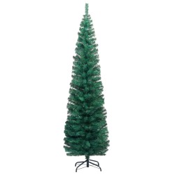 vidaXL Árbol de Navidad preiluminado con luces y bolas verde 210 cm