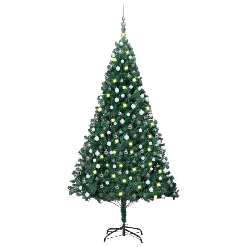 vidaXL Árbol de Navidad preiluminado con luces y bolas verde 210 cm vidaXL Árbol de Navidad preiluminado con luces y bolas verde 210 cm