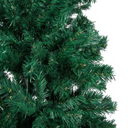 vidaXL Árbol de Navidad preiluminado con luces y bolas verde 210 cm