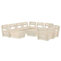 vidaXL Muebles de palets de jardín 10 pzas madera de abeto impregnada