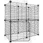 vidaXL Jaula para mascotas de 12 paneles puerta acero negro 35x35cm vidaXL Jaula para mascotas de 12 paneles puerta acero negro 35x35cm