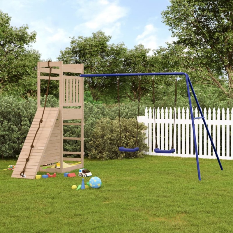 vidaXL Parque infantil de exterior madera maciza de pino