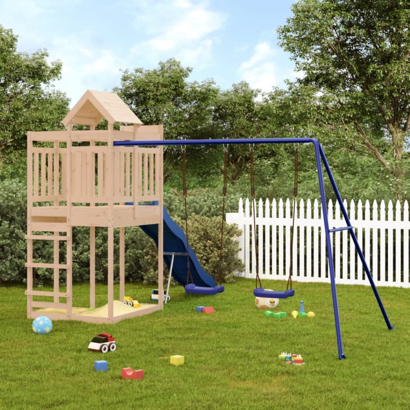 vidaXL Parque infantil de exterior madera maciza de pino vidaXL Parque infantil de exterior madera maciza de pino