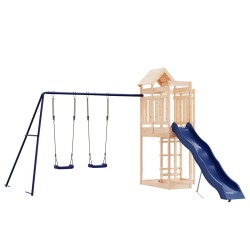 vidaXL Parque infantil de exterior madera maciza de pino