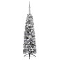 vidaXL Árbol de Navidad delgado con luces, bolas y nieve verde 120 cm vidaXL Árbol de Navidad delgado con luces, bolas y nieve verde 120 cm