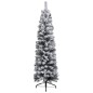 vidaXL Árbol de Navidad delgado con luces, bolas y nieve verde 120 cm vidaXL Árbol de Navidad delgado con luces, bolas y nieve verde 120 cm