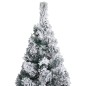 vidaXL Árbol de Navidad delgado con luces, bolas y nieve verde 120 cm vidaXL Árbol de Navidad delgado con luces, bolas y nieve verde 120 cm