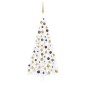 vidaXL Medio árbol de Navidad con luces y bolas blanco 240 cm vidaXL Medio árbol de Navidad con luces y bolas blanco 240 cm