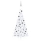 vidaXL Medio árbol de Navidad con luces y bolas blanco 240 cm vidaXL Medio árbol de Navidad con luces y bolas blanco 240 cm