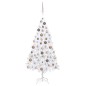 vidaXL Árbol de Navidad preiluminado con luces y bolas blanco 150 cm vidaXL Árbol de Navidad preiluminado con luces y bolas blanco 150 cm