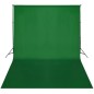 vidaXL Sistema de soporte de telón fondo 300x300 cm verde