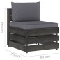 vidaXL Sofá de palets 4 plazas cojines gris madera de pino impregnada vidaXL Sofá de palets 4 plazas cojines gris madera de pino impregnada