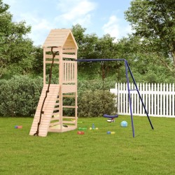 vidaXL Parque infantil de exterior madera maciza de pino