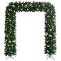 vidaXL Arco árbol de Navidad con LEDs y bolas verde 240 cm vidaXL Arco árbol de Navidad con LEDs y bolas verde 240 cm