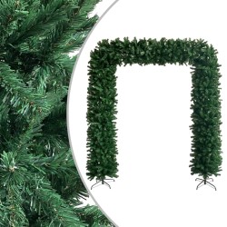 vidaXL Arco árbol de Navidad con LEDs y bolas verde 240 cm