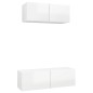 vidaXL Set de muebles de salón 2 pzas madera ingeniería blanco brillo vidaXL Set de muebles de salón 2 pzas madera ingeniería blanco brillo