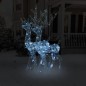 vidaXL Adorno de renos de Navidad acrílico 2 uds blanco frío 120 cm vidaXL Adorno de renos de Navidad acrílico 2 uds blanco frío 120 cm