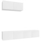 vidaXL Set de muebles de TV 3 pzas madera contrachapada blanco brillo