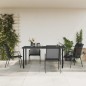 vidaXL Juego de comedor para jardín 5 piezas acero y textilene negro vidaXL Juego de comedor para jardín 5 piezas acero y textilene negro