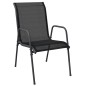 vidaXL Juego de comedor para jardín 5 piezas acero y textilene negro vidaXL Juego de comedor para jardín 5 piezas acero y textilene negro