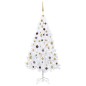 vidaXL Árbol de Navidad preiluminado con luces y bolas blanco 180 cm vidaXL Árbol de Navidad preiluminado con luces y bolas blanco 180 cm