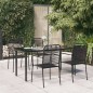 vidaXL Juego de comedor jardín 5 pzas acero y cuerda de algodón negro vidaXL Juego de comedor jardín 5 pzas acero y cuerda de algodón negro