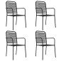 vidaXL Juego de comedor jardín 5 pzas acero y cuerda de algodón negro vidaXL Juego de comedor jardín 5 pzas acero y cuerda de algodón negro