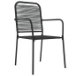 vidaXL Juego de comedor jardín 5 pzas acero y cuerda de algodón negro vidaXL Juego de comedor jardín 5 pzas acero y cuerda de algodón negro