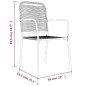 vidaXL Juego de comedor jardín 5 pzas acero y cuerda de algodón negro vidaXL Juego de comedor jardín 5 pzas acero y cuerda de algodón negro