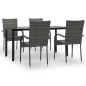 vidaXL Juego de comedor para jardín 5 piezas ratán sintético gris vidaXL Juego de comedor para jardín 5 piezas ratán sintético gris