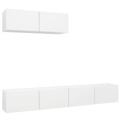 vidaXL Set de muebles de salón TV 3 piezas madera de ingeniería blanco