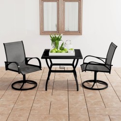 vidaXL Juego de comedor para jardín 3 piezas textilene y acero