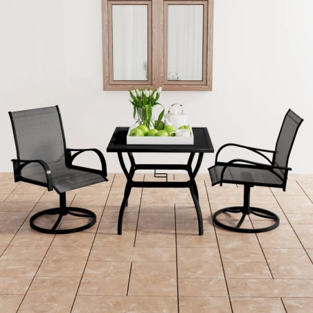 vidaXL Juego de comedor para jardín 3 piezas textilene y acero