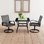 vidaXL Juego de comedor para jardín 3 piezas textilene y acero vidaXL Juego de comedor para jardín 3 piezas textilene y acero