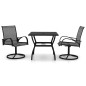 vidaXL Juego de comedor para jardín 3 piezas textilene y acero vidaXL Juego de comedor para jardín 3 piezas textilene y acero